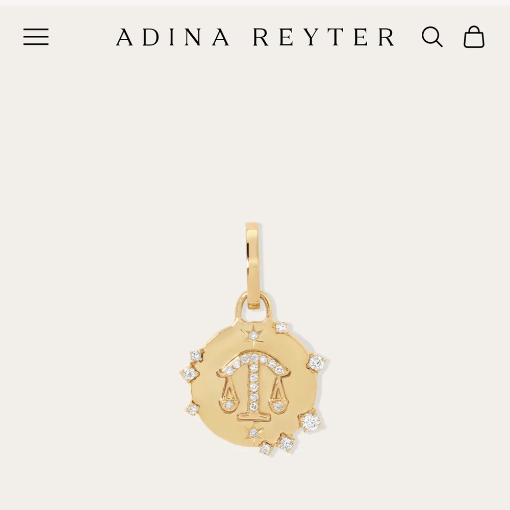 Adina Reyter Gold Libra Zodiac Charm Pendant